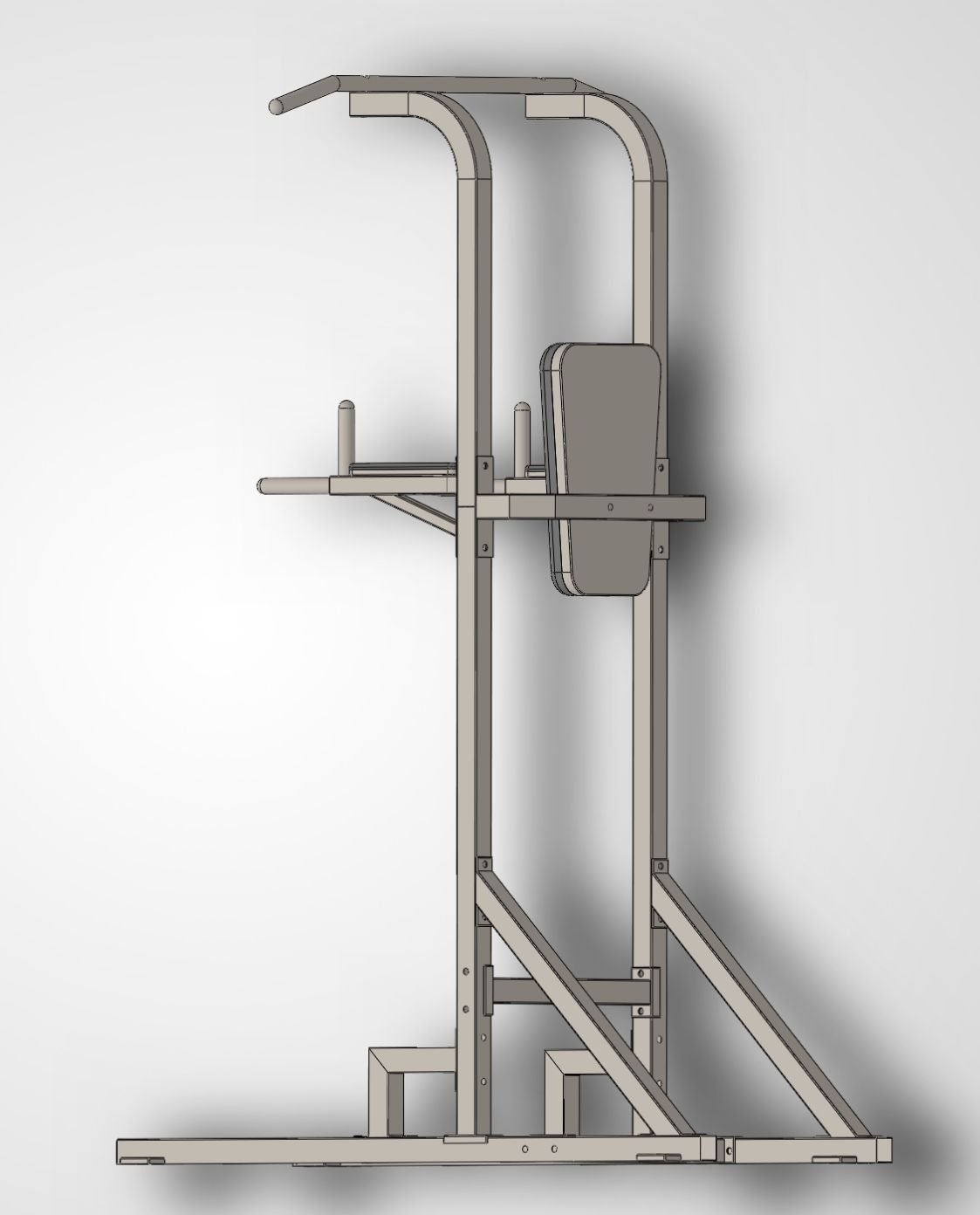 Front CAD view of the fitness rack