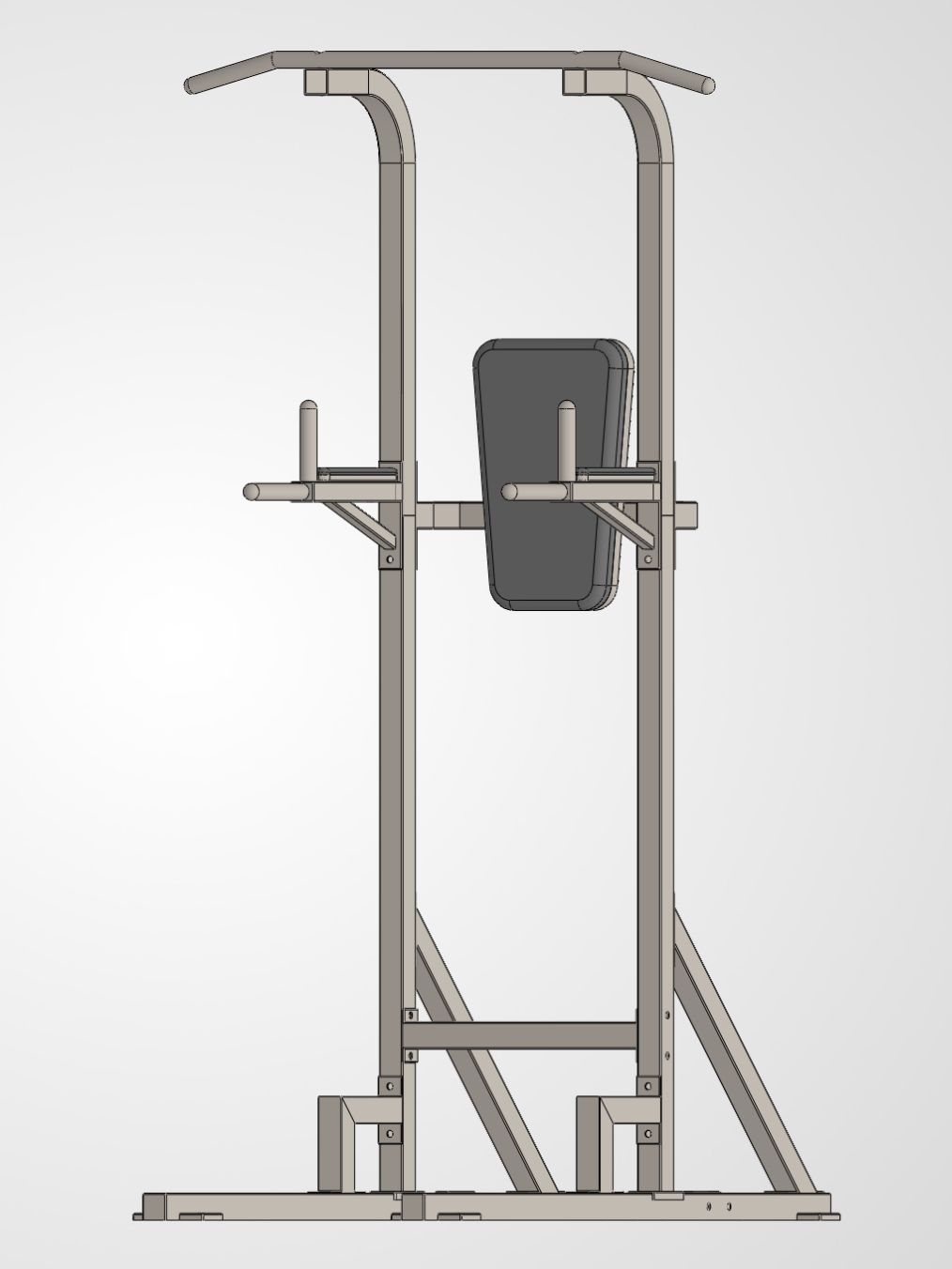 Side CAD view of the fitness rack